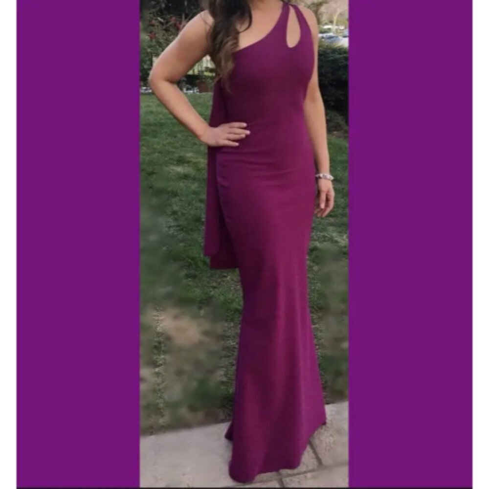 Chiara Boni La Petite Robe Purple Back Drape Gown $995 - Picture 2 of 15